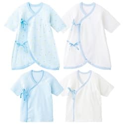肌着スターターセット4枚組（カラー）／50～60サイズ ブルー