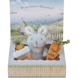 バニーズバイザベイ_ミニうさぎ_ラトル_ハンドタオル_ギフト_ブルー