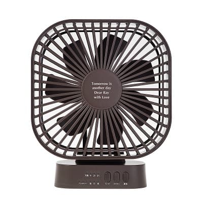 据え置き型のコードレスファン ブラウン