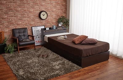 Double bed with storage