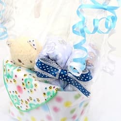 可愛いぬいぐるみとアナノカフェ おむつケーキ お尻ふき ブルー