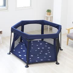 洗えてたためる ポータブルベビーサークル ネイビー