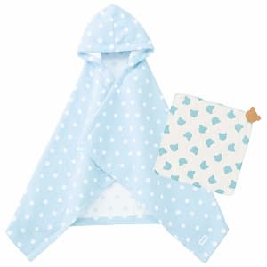 ミキハウス バスポンチョ＆ガーゼハンカチセット ブルー