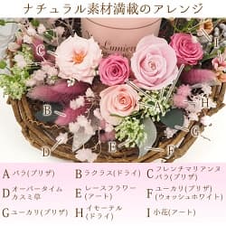 プリザーブドフラワー ナチュラル素材満載のアレンジ