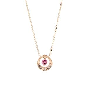 ピンクトルマリンを使用した、揺れ動くネックレス ムーンライト タンザナイト