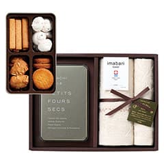 パティスリー キハチ プティフールセック4種＆今治エコリーフタオル2枚セット