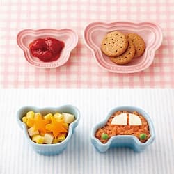 それぞれの食器に料理を盛りつけた ル・クルーゼ ベビー用食器