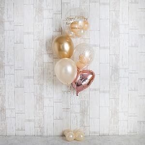 ピンクやゴールドのバルーンで構成 バルーンアレンジ