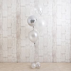 白と銀の清々しいバルーンギフト
