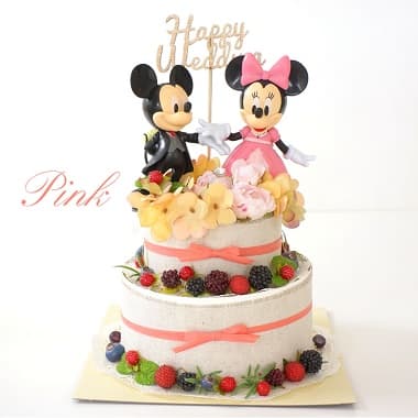 ミッキー&ミニーが可愛いのウェディングケーキ