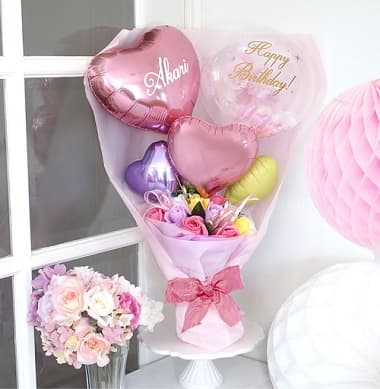 ソープフラワーエレガントバルーンアレンジブーケ