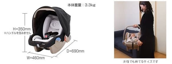 EX COMBI グッドキャリー YW 本体重量:3.3kg 女性でも持てるサイズ