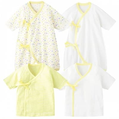 黄色カラーのコンビミニ肌着スターターセット