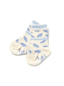 ベビーソックス 雲のアイボリー柄
