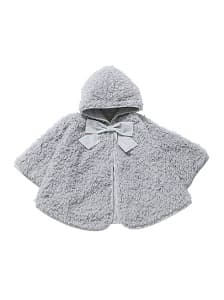 もこもこポンチョ グレー