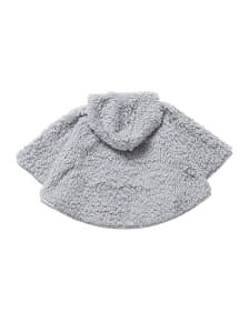 もこもこポンチョ グレー 背面