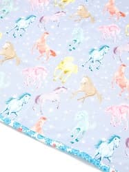 アフガン(おくるみ)ラベンダーホースのアップ