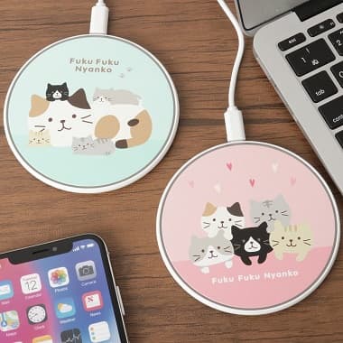 FukuFukuNyanko 薄型 ワイヤレス充電器