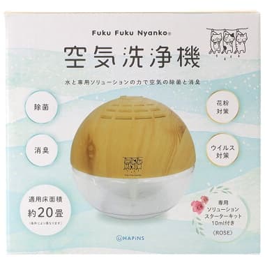 FukuFukuNyanko 空気洗浄機 水と専用ソリューションの力で空気の除菌と消臭