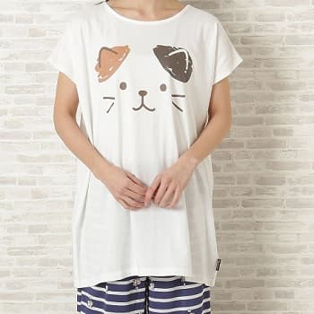 FukuFukuNyanko ボックスTシャツ アイボリー