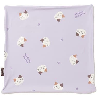 スクエアビーズクッション用カバー ミケ パープル