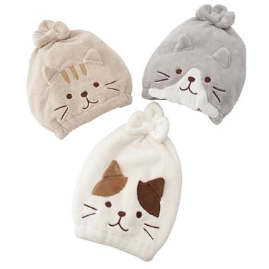 可愛い3つのFukuFukuNyanko ふわふわヘアキャップ