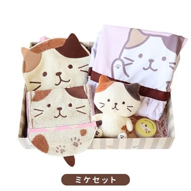 FukuFukuNyankoギフト エプロンセット ミケセット