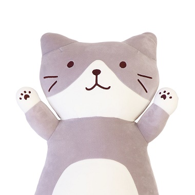 グレーカラーのハッチのHUGクッション