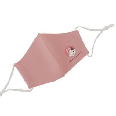FukuFukuNyanko 保湿抗菌キッズマスク ミケ×ピンク