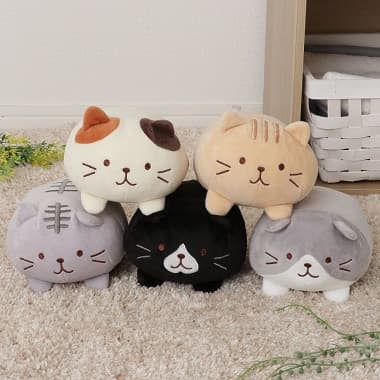 FukuFukuNyanko ねそべりマスコット 5匹で仲良く組体操