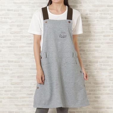 FukuFukuNyanko サロペットエプロン グレー