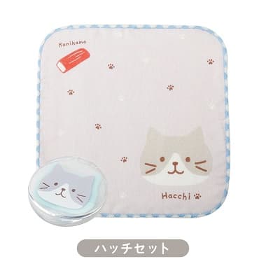 FukuFukuNyankoプチギフト ペーパーソープ＆ミニタオルセット ハッチセットの中身