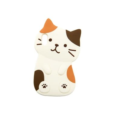 ミケデザインの可愛いFukuFukuNyanko ダイカットシリコンスマホケース
