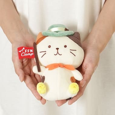 FukuFukuNyanko おすわりマスコット 旗を持ったミケ