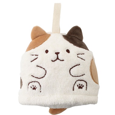 FukuFukuNyanko おすわりマスコットタオル ミケの可愛いマスコット部分