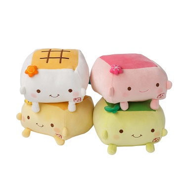 2個づつ重ねられた4つの、はんなり豆腐クッションMサイズ