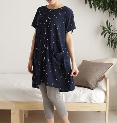 星チュニック＆レギンスパジャマ ネイビー