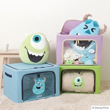 3種類のモンスターズ・インク 窓付き収納BOX