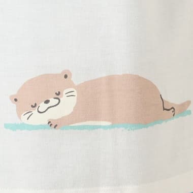 カワウソTシャツの可愛いカワウソの寝顔プリント