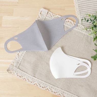 無地クールマスク グレーとホワイト