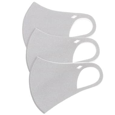 無地クールマスク グレー3枚