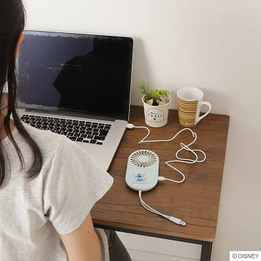 スティッチ スリムハンディファンをPCに繋いで使用