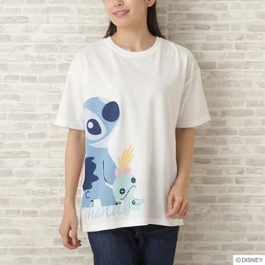 スティッチ Tシャツ アイボリーを着たイメージ