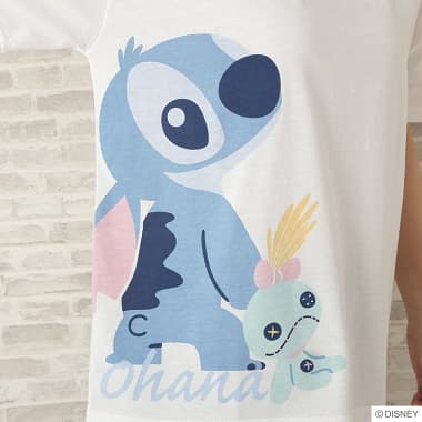 スティッチ Tシャツのスティッチプリントのアップ