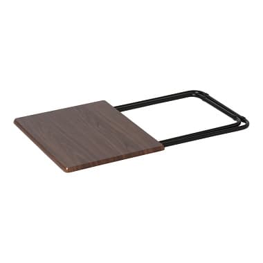 コンパクトに折りたたんだウッド風おりたたみテーブル