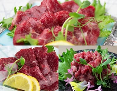 スライス赤身ユッケセットの4種類の部位