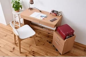 デスク&チェスト&ラック 3点セット ナチュラル