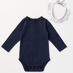 ロンパース bodysuits 4 petal navy 襟なし