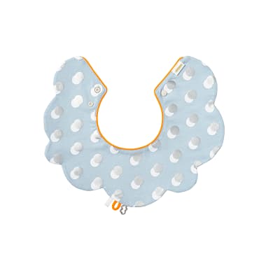 ドット柄が可愛いブルーの丸いスタイ