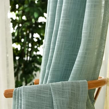 Simple life レースカーテン ライトブルー色